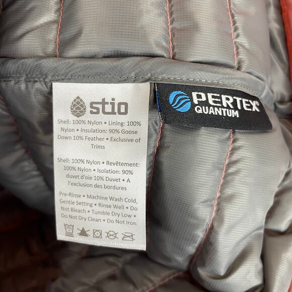 Stio Womens Pinion 800g Fill Down Puffer Sweater Jacket Pertex Coral Pink Size S - Picture 11 of 12